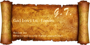 Gallovits Tamás névjegykártya